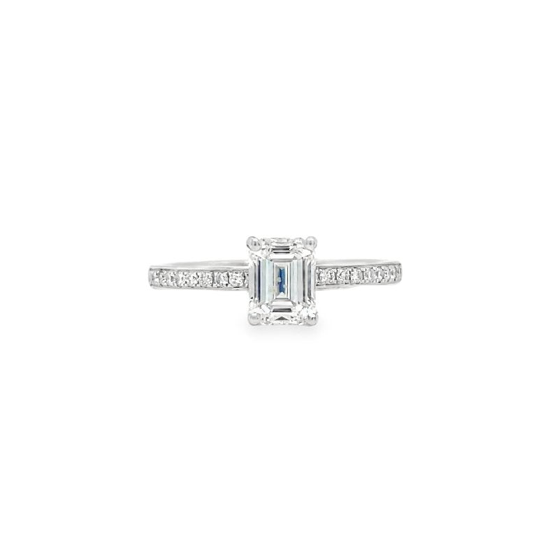 Jai's 18K White Gold Emerald-cut Diamond Engagement Ring