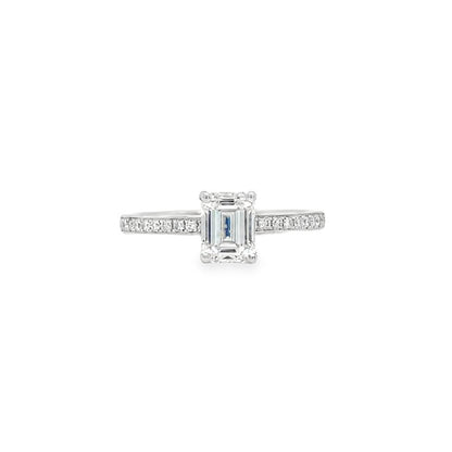 Jai's 18K White Gold Emerald-cut Diamond Engagement Ring