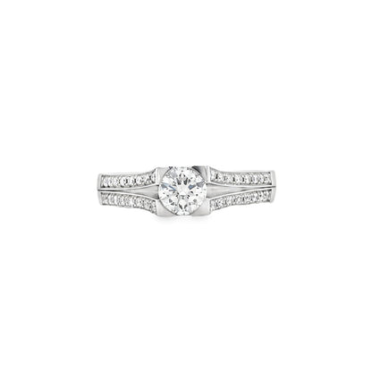 Hans Krieger's 18K White Gold Split-shank Diamond Engagement Ring
