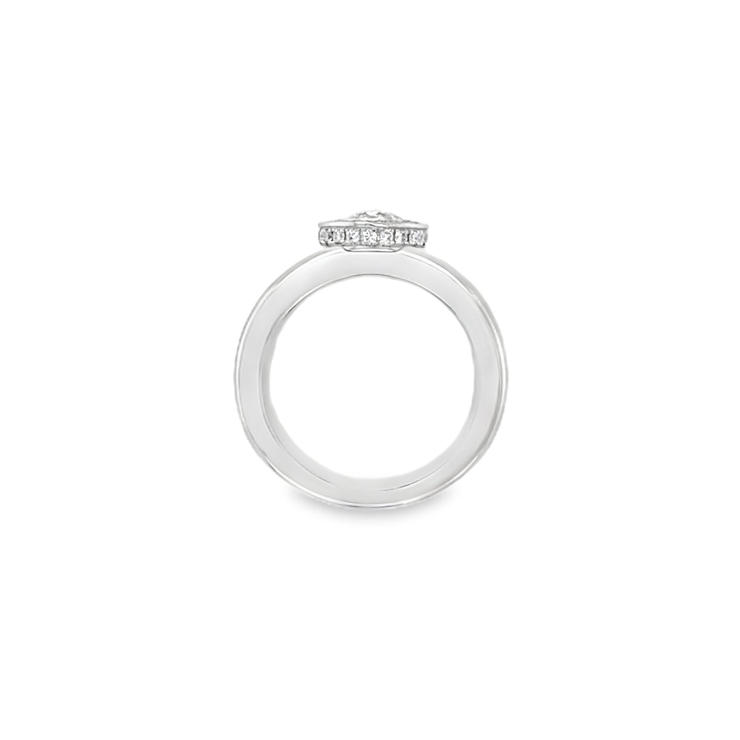 Hans Krieger's 18K White Gold Wide Halo Diamond Ring