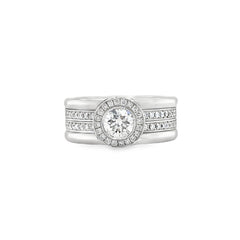 Hans Krieger's 18K White Gold Wide Halo Diamond Ring