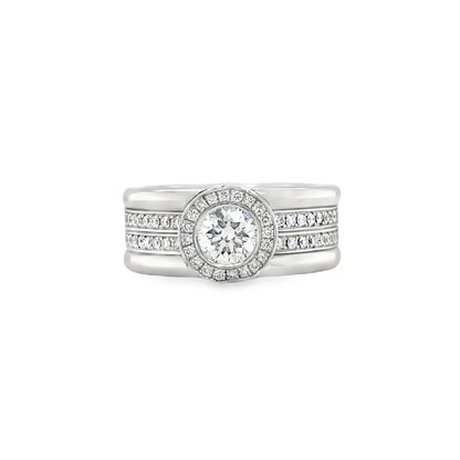 Hans Krieger's 18K White Gold Wide Halo Diamond Ring