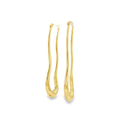 Jai's 14K Yellow Gold Elongated Wavy Hoops