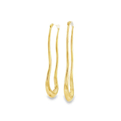 Jai's 14K Yellow Gold Elongated Wavy Hoops