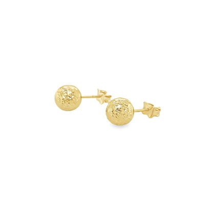 Jai's 14K Yellow Gold Textured Sphere Studs