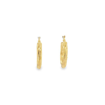 Jai's 14K Yellow Gold Engraved Twisted Hoops