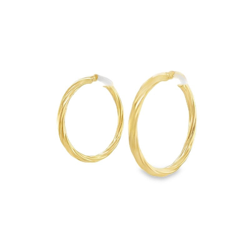 Jai's 14K Yellow Gold Lined Medium Hoops