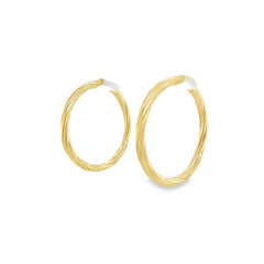 Jai's 14K Yellow Gold Lined Medium Hoops