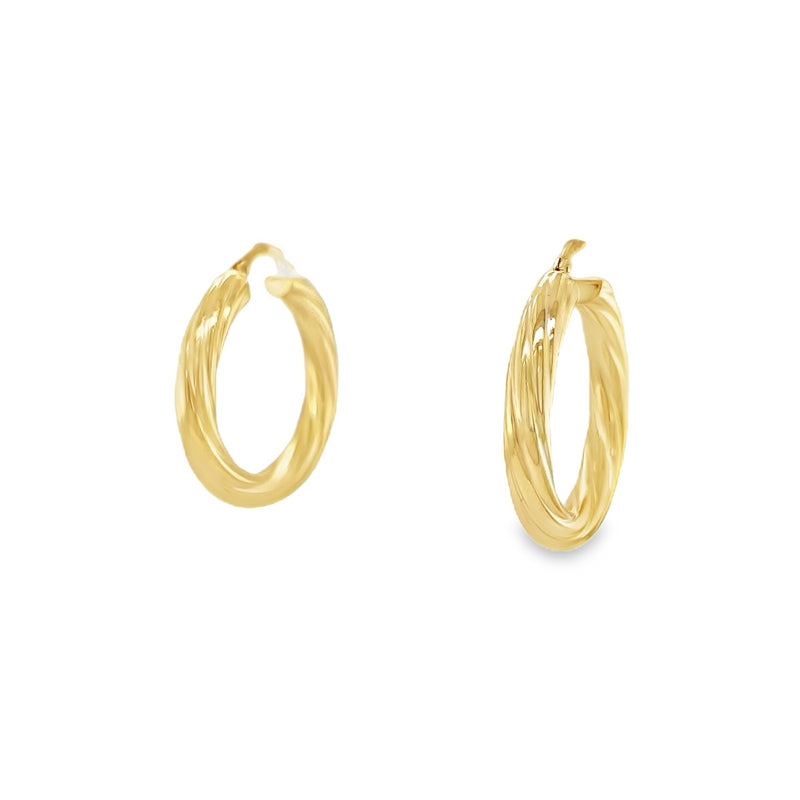 Jai's 14K Yellow Gold Small Lined Hoops