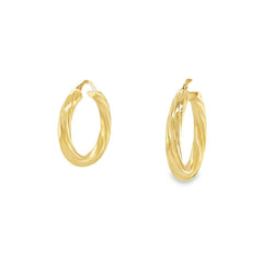 Jai's 14K Yellow Gold Small Lined Hoops