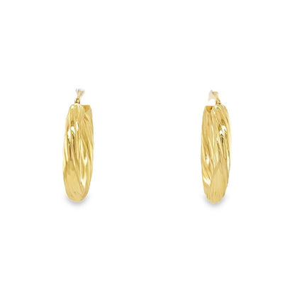 Jai's 14K Yellow Gold Small Lined Hoops