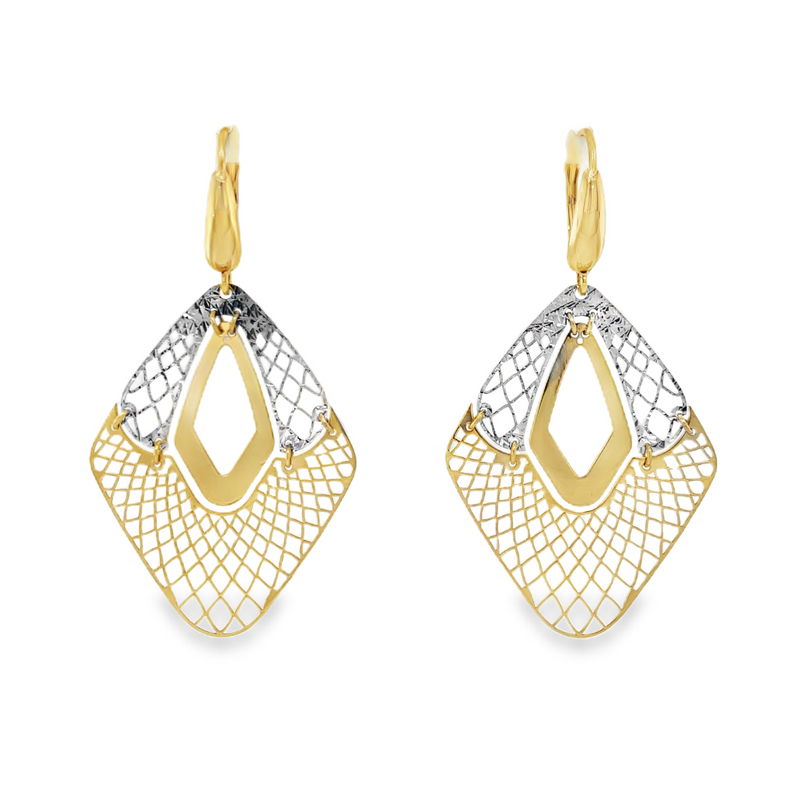 Jai's 14K Two-tone Mesh Drop Earrings