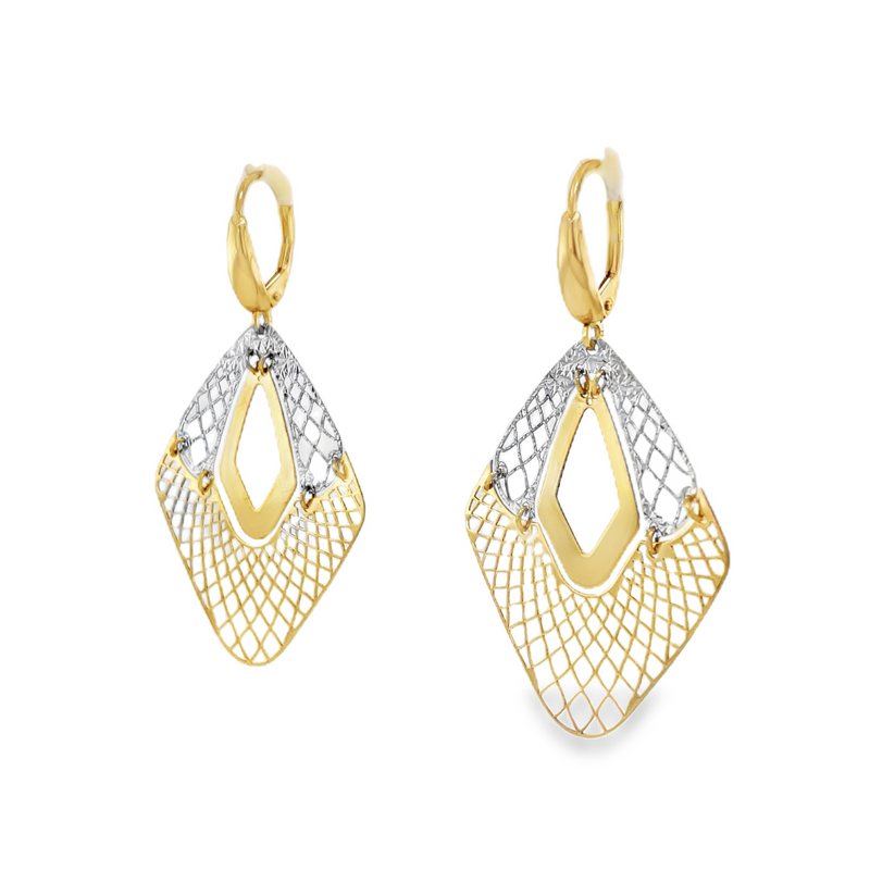 Jai's 14K Two-tone Mesh Drop Earrings