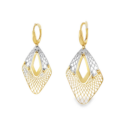 Jai's 14K Two-tone Mesh Drop Earrings