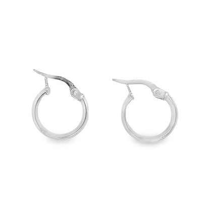 Jai's 14K White Gold Medium Thick Hoops