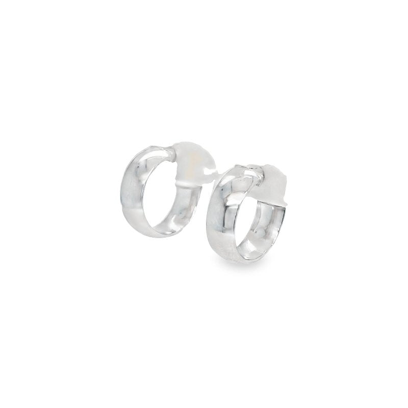 Jai's 14K White Gold Medium Thick Hoops