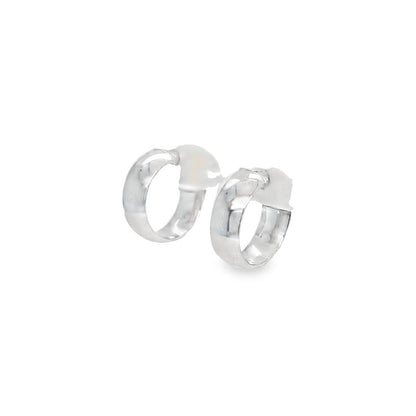 Jai's 14K White Gold Medium Thick Hoops