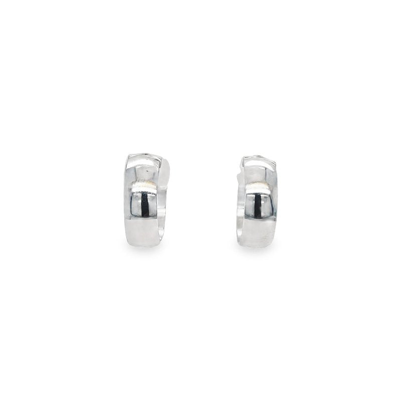 Jai's 14K White Gold Medium Thick Hoops