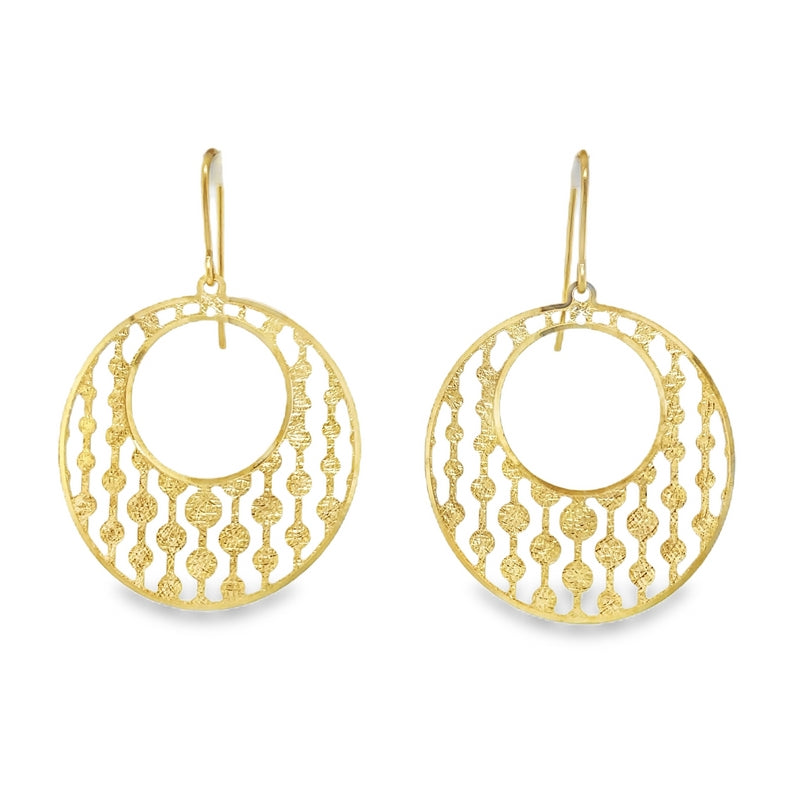 Jai's 14K Yellow Gold Dotted Drop Earrings