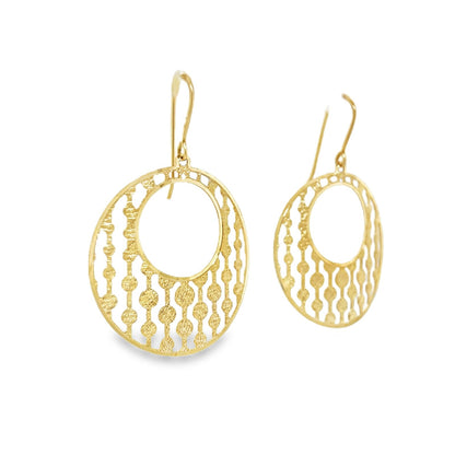 Jai's 14K Yellow Gold Dotted Drop Earrings