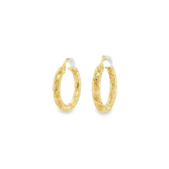 Jai's 14K Yellow Gold Stitched Hoops