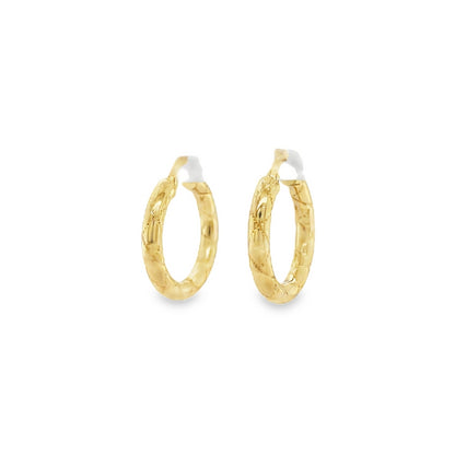 Jai's 14K Yellow Gold Stitched Hoops
