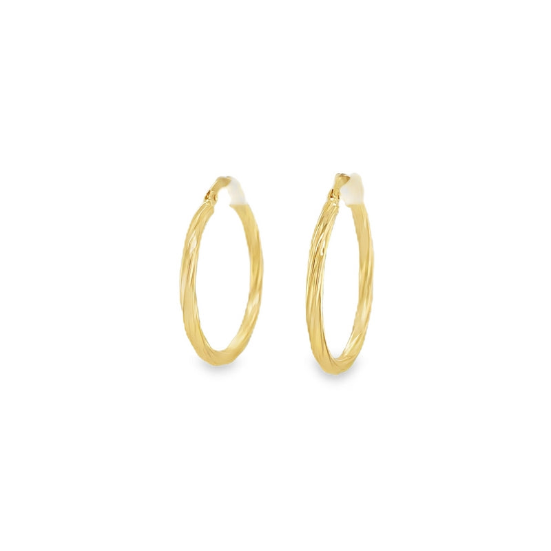 Jai's 14K Yellow Gold Lined Medium Hoops