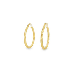 Jai's 14K Yellow Gold Lined Medium Hoops