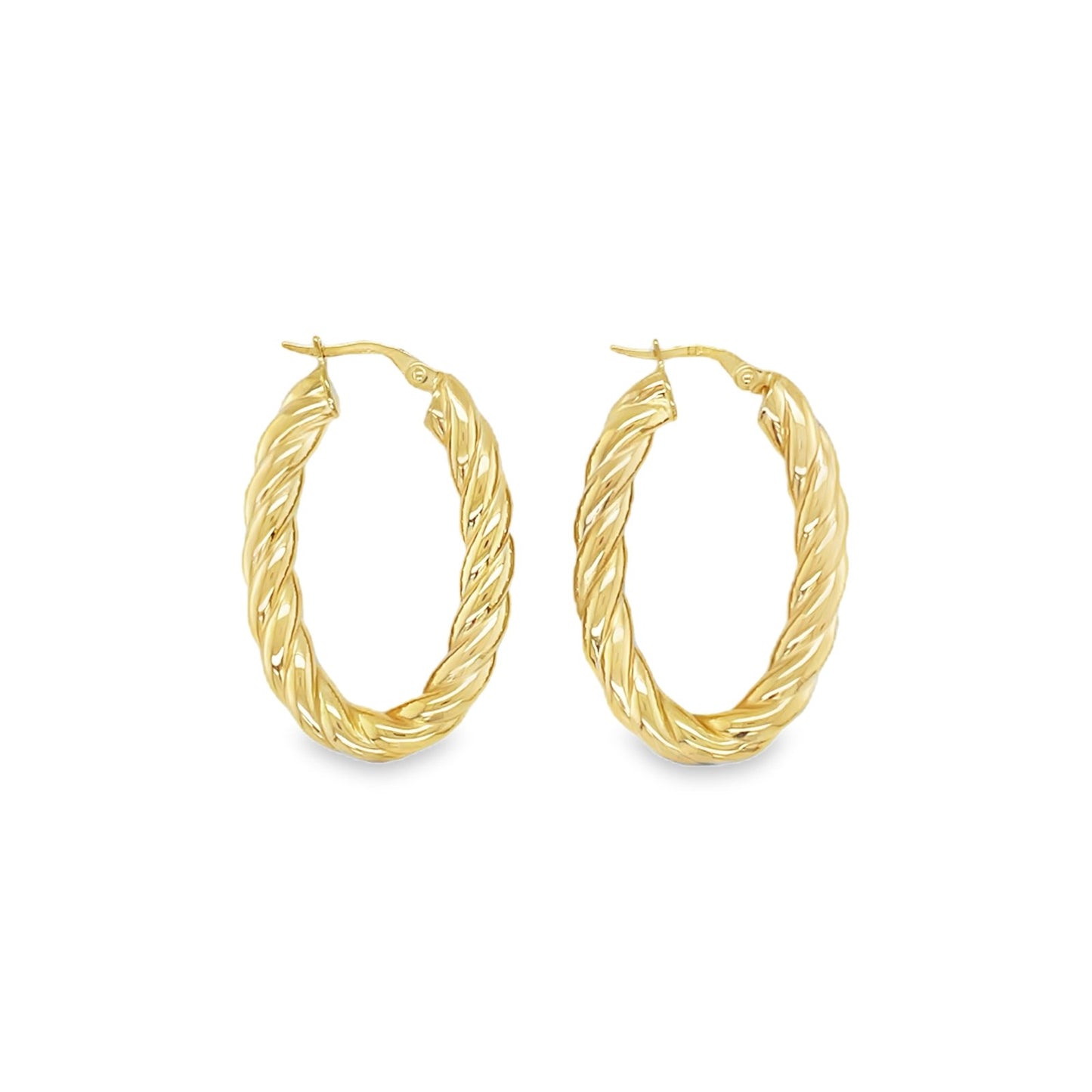 Jai's 14K Yellow Gold Twisted Oval Hoops