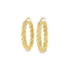 Jai's 14K Yellow Gold Twisted Oval Hoops