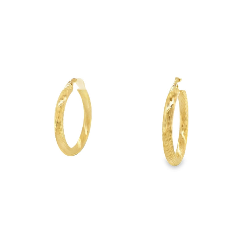 Jai's 14K Yellow Gold Small Lined Hoops