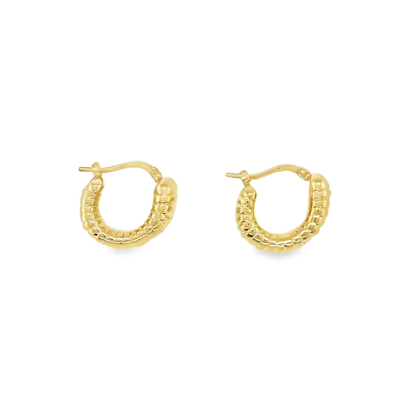 Jai's 14K Yellow Gold Thick Ridged Huggies