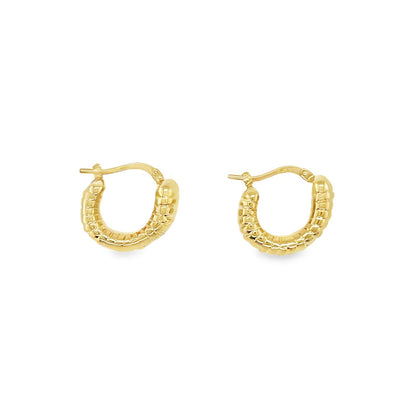 Jai's 14K Yellow Gold Thick Ridged Huggies