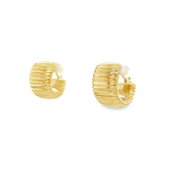 Jai's 14K Yellow Gold Thick Ridged Huggies