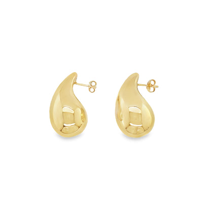 Jai's 14K Yellow Gold Large Rounded Teardrop Studs