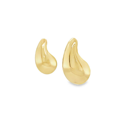 Jai's 14K Yellow Gold Large Rounded Teardrop Studs