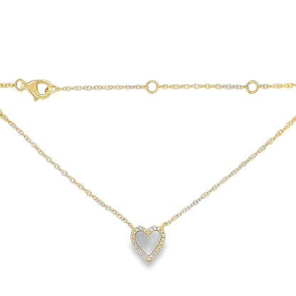 Jai's 14K Yellow Gold Diamond & Mother-of-Pearl Heart Necklace