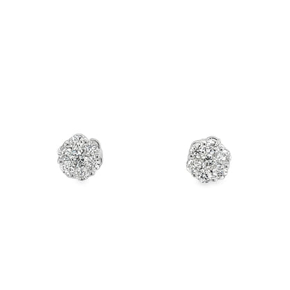 Jai's 14K White Gold Petite Diamond Pave Studs