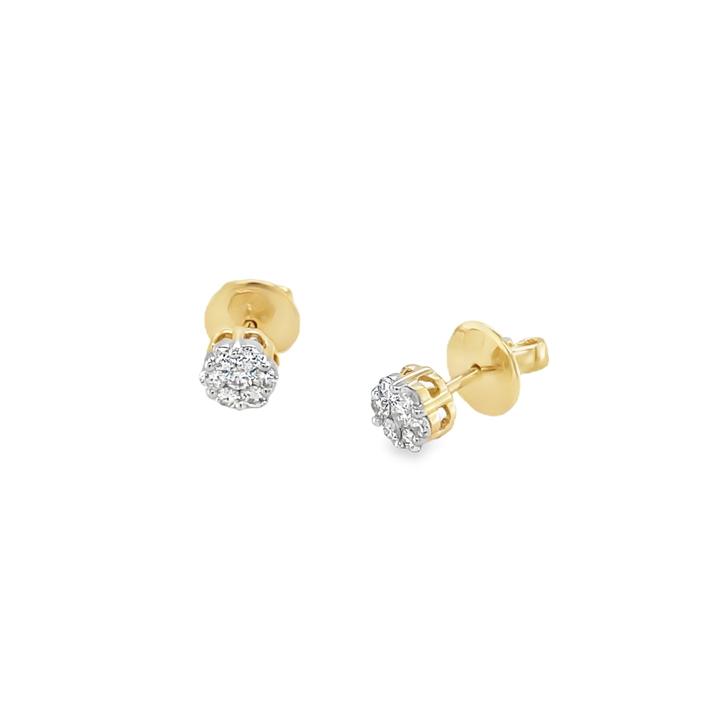 Jai's 14K Yellow Gold Petite Diamond Pave Studs