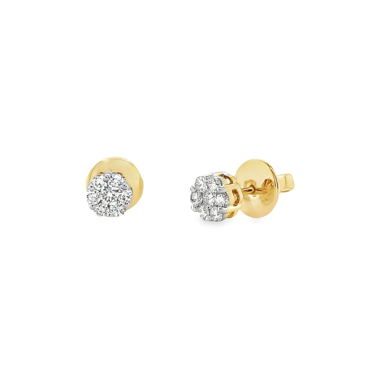 Jai's 14K Yellow Gold Petite Diamond Pave Studs