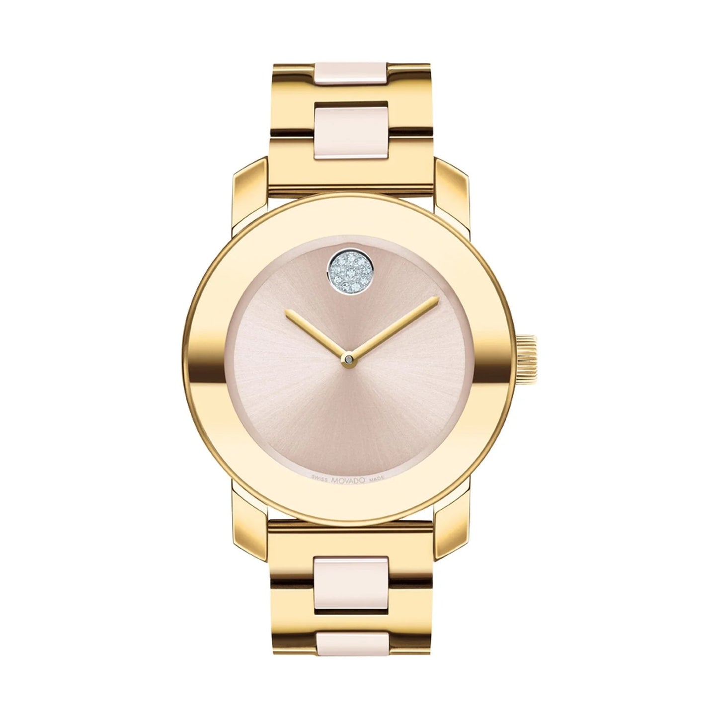 Movado's BOLD Ceramic with Beige Museum Dial & Crystals