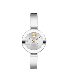 Movado's BOLD Bangle with Silver-tone Museum Dial & Crystals