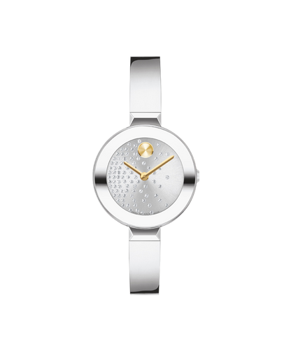 Movado's BOLD Bangle with Silver-tone Museum Dial & Crystals