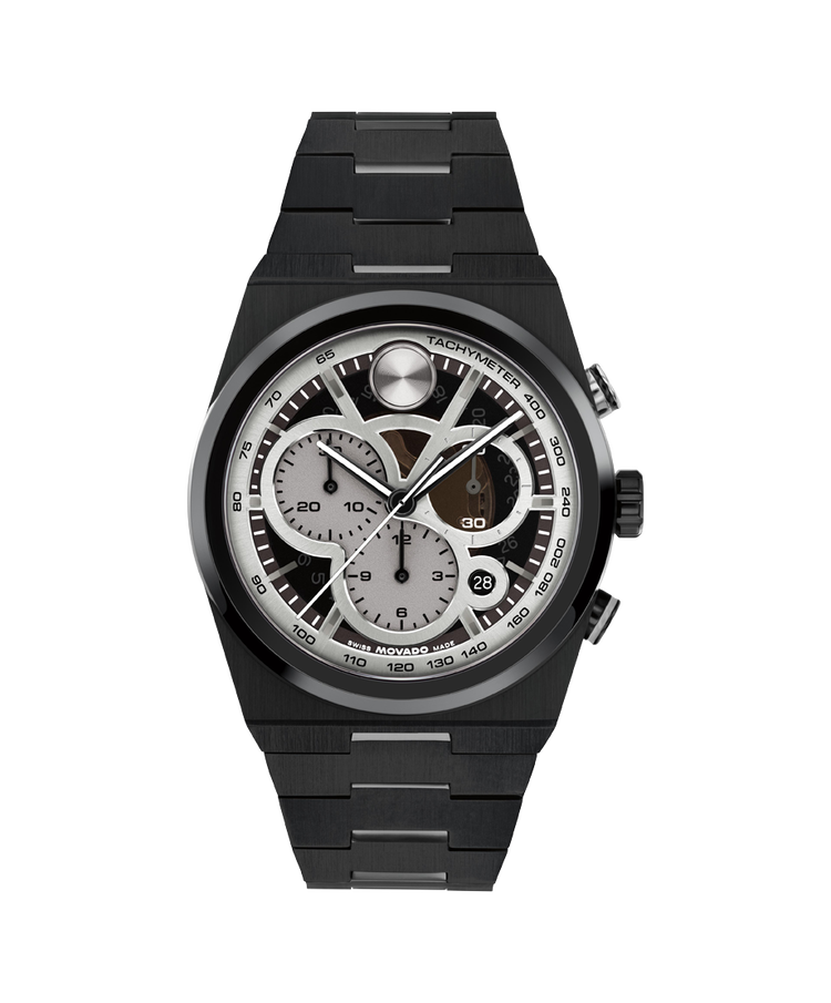 Movado's BOLD Quest with Black Skeleton Dial