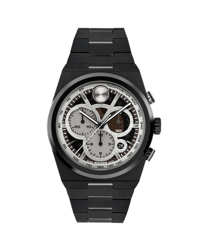 Movado's BOLD Quest with Black Skeleton Dial