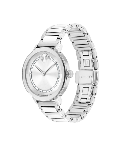 Movado's BOLD Evolution 2.0 with Silver-toned Museum Dial & Crystals