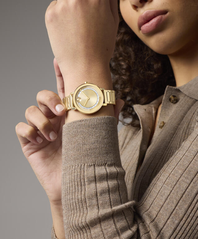 Movado's BOLD Evolution 2.0 with Gold-toned Museum Dial & Crystals