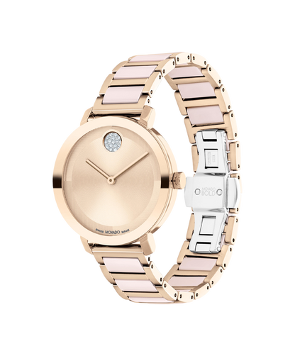 Movado's BOLD Evolution 2.0 with Carnation Museum Dial & Crystals