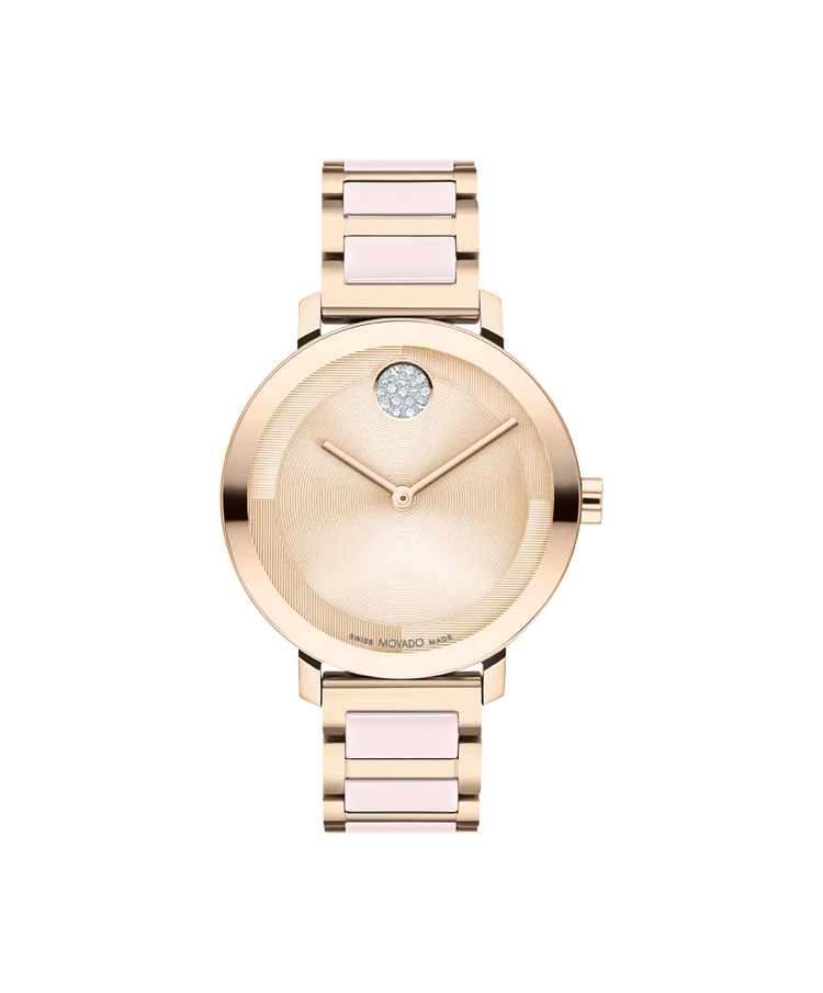 Movado's BOLD Evolution 2.0 with Carnation Museum Dial & Crystals