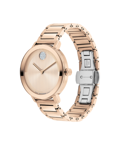 Movado's BOLD Evolution 2.0 with Rose Gold-tone Museum Dial & Crystals